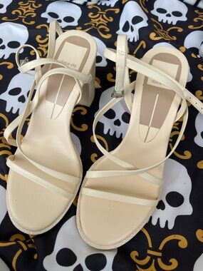 Dolce Vita Cream Strappy Block Heel Sandals